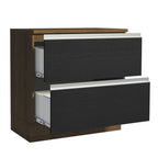 Balcão 80 cm 2 Gavetas Rustic/Preto Glamy Madesa