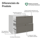Balcão de Cozinha 80 cm 2 Gavetas (Sem Tampo) Branco/Cinza Vik Madesa