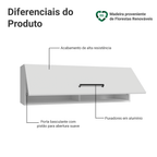 Armário Aéreo 100 cm 1 Porta Basculante Branco Agata Madesa