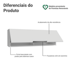 Armário Aéreo 100 cm 1 Porta Basculante Branco Stella Madesa