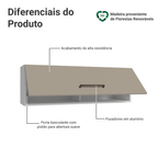 Armário Aéreo 100 cm 1 Porta Basculante Branco/Crema Agata Madesa