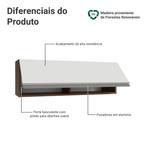 Armário Aéreo 100 cm 1 Porta Basculante Rustic/Branco Glamy Madesa