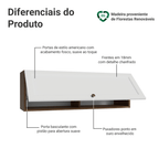 Armário Aéreo 100 cm 1 Porta Basculante Rustic/Branco Vik Madesa