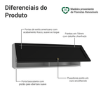 Armário Aéreo 100 cm 1 Porta Basculante Branco/Preto Vik Madesa