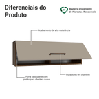 Armário Aéreo 100 cm 1 Porta Basculante Rustic/Crema Agata Madesa