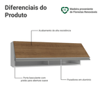 Armário Aéreo 100 cm 1 Porta Basculante Branco/Rustic Glamy Madesa