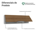 Armário Aéreo 100 cm 1 Porta Basculante Branco/Rustic Stella Madesa