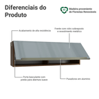 Armário Aéreo 100 cm 1 Porta Basculante Rustic/Cinza Lux Madesa