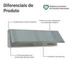 Armário Aéreo 100 cm 1 Porta Basculante Branco/Cinza Lux Madesa