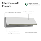 Armário Aéreo 100 cm 1 Porta Basculante Branco Veludo Lux Madesa