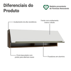 Armário Aéreo 100 cm 1 Porta Basculante Rustic/Branco Veludo Lux Madesa