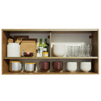 Armário Aéreo Madesa Emilly 2 Portas de Correr de Vidro Reflex com Nicho Aberto Rustic