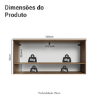 Armário Aéreo 105 cm 1 Porta Basculante Rustic/Branco Lille Madesa