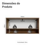 Armário Aéreo 105 cm 1 Porta Basculante Rustic/Preto Lille Madesa