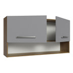 Armário Aéreo Cozinha 105cm 2 Portas 1 Nicho Rustic/Cinza Emilly Madesa