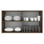 Armário Aéreo Madesa Glamy 120 cm 2 Portas com Vidro Rustic