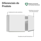 Armário Aéreo Madesa Glamy 120 cm 2 Portas Branco