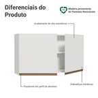 Armário Aéreo Madesa Reims 120 cm 2 Portas Branco