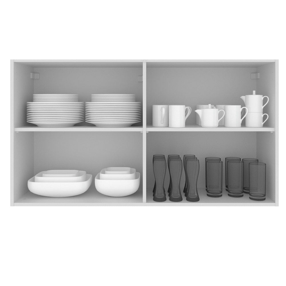 Armário Aéreo Madesa Stella 120 cm 2 Portas Branco