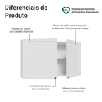 Armário Aéreo 120 cm 2 Portas Branco Vik Madesa