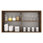 Armário Aéreo Madesa Agata 120 cm 2 Portas Rustic/Branco