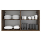 Armário Aéreo Madesa Glamy 120 cm 2 Portas Rustic/Branco