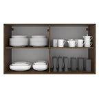 Armário Aéreo Madesa Stella 120 cm 2 Portas Rustic/Branco