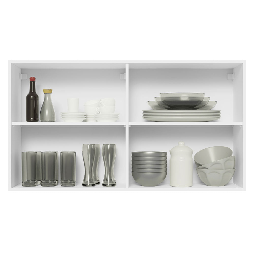 Armário Aéreo 100% MDF 120 cm 2 Portas Branco/Preto Acordes Madesa