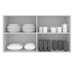 Armário Aéreo Madesa Glamy 120 cm 2 Portas Branco/Preto