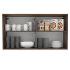 Armário Aéreo Madesa Lux 120 cm 2 Portas Rustic/Preto