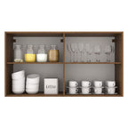 Armário Aéreo Madesa Agata 120 cm 2 Portas Rustic/Cinza