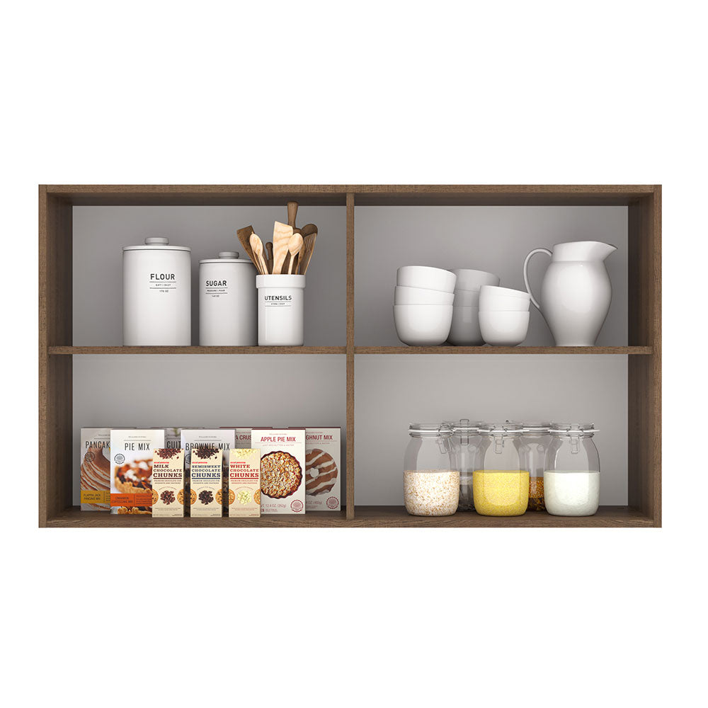 Armário Aéreo Madesa Lux 120 cm 2 Portas Rustic/Branco Veludo