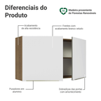 Armário Aéreo Madesa Lux 120 cm 2 Portas Rustic/Branco Veludo