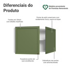 Armário Aéreo 120 cm 2 Portas Branco/Verde Vik Madesa