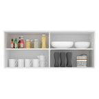 Armário Aéreo Madesa 2 Portas de Correr Vidro Reflex para Cozinhas Glamy, Lux, Agata e Reims Branco