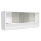 Armário Aéreo 120cm 2 Portas Correr Vidro Pontilhado 1 Nicho Branco para Cozinhas Glamy, Lux e Reims Madesa