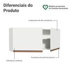 Armário Aéreo 120 x 50 cm 2 Portas Branco Madesa Reims