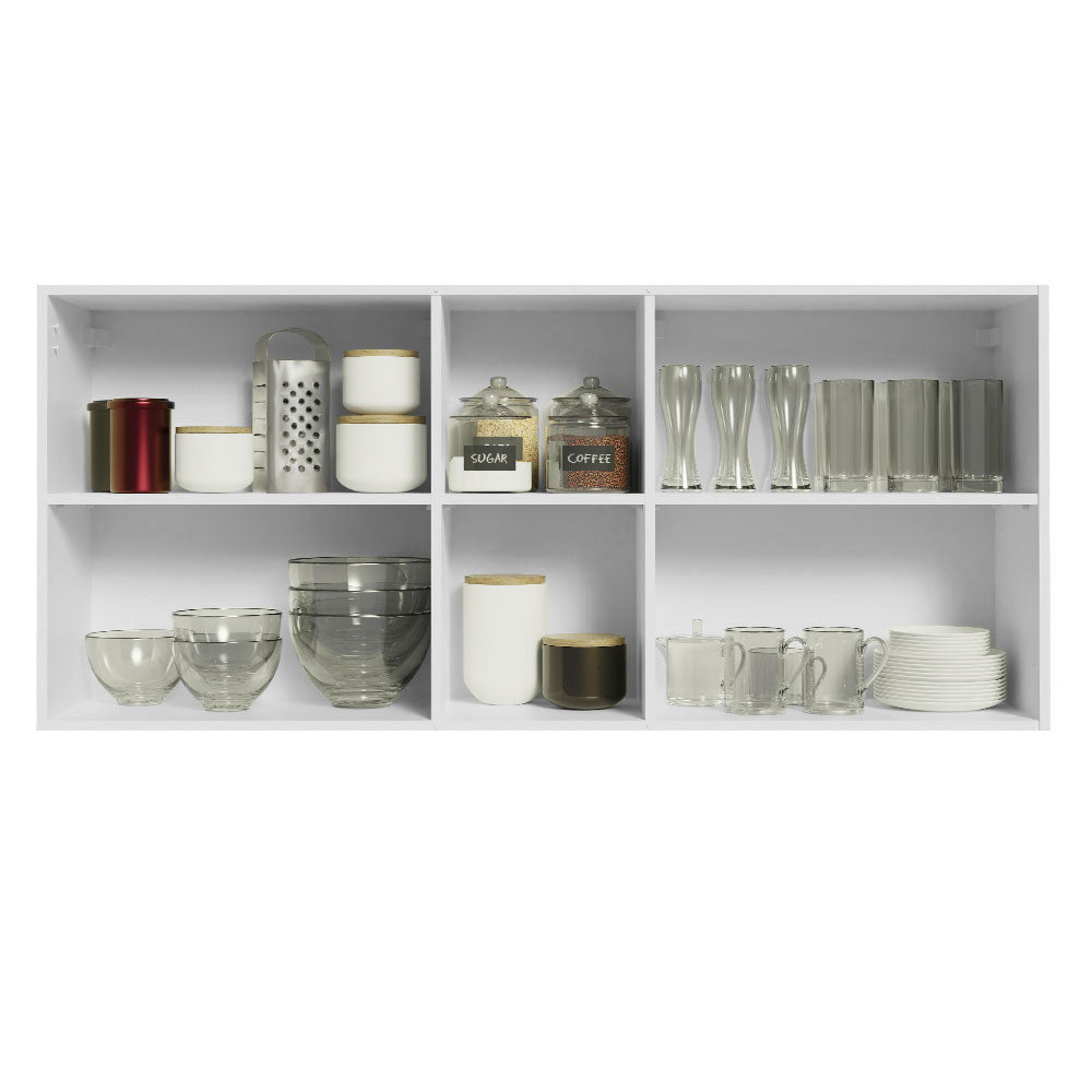 Armário Aéreo Madesa Agata 150 cm 2 Portas e 2 Nichos Branco