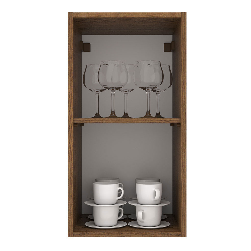 Armário Aéreo Madesa Agata 35 cm 1 Porta Rustic/Branco