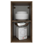 Armário Aéreo Madesa Stella 35 cm 1 Porta Rustic/Branco