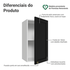 Armário Aéreo 35 cm 1 Porta Branco/Preto Vik Madesa