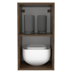 Armário Aéreo Madesa Lux 35 cm 1 Porta Rustic/Cinza