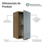 Armário Aéreo Madesa Lux 35 cm 1 Porta Rustic/Cinza