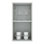 Armário Aéreo Madesa Agata 35 cm 1 Porta Branco/Cinza