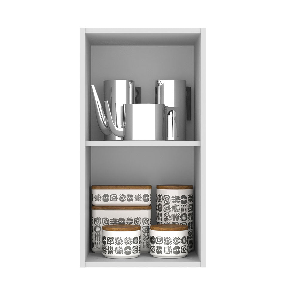 Armário Aéreo Madesa Lux 35 cm 1 Porta Branco/Branco Veludo