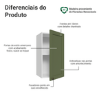 Armário Aéreo 35 cm 1 Porta Branco/Verde Vik Madesa