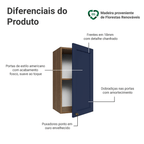 Armário Aéreo 35 cm 1 Porta Rustic/Azul Vik Madesa