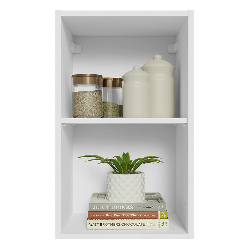 Armário Aéreo 40 cm com 2 Nichos Abertos para Cozinha Madesa Lux, Glamy, Agata, Stella Branco