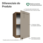 Armário Aéreo 40 cm 1 Porta Rustic/Crema Vik Madesa