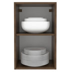 Armário Aéreo Madesa Lux 40 cm 1 Porta Rustic/Preto